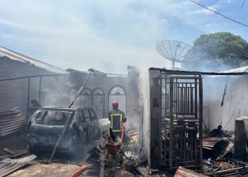 Lokasi kebakaran rumah yang terjadi di Simpang Kerang