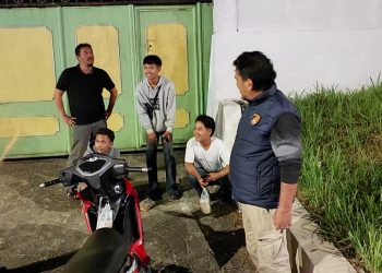 Personil Polres Simalungun saat KRYD seser geng motor dan balap liar ( Humas Polres Simalungun)