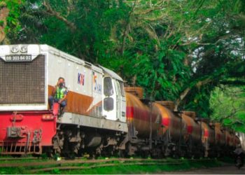 Lintasan Rel kereta api di stasiun Padang Halaban ( Humas PT KAI Divre I Sumut)