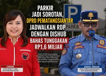 Kolase gambar Ketua Komisi III DPRD Kota Pematangsiantar Cindira dan Kepala Dinas Perhubungan Kota Pematangsiantar Daniel Siregar.