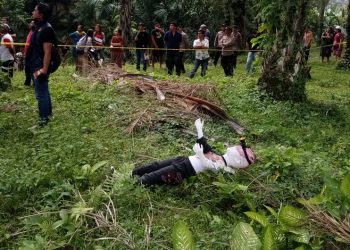 Prarekonstruksi beberapa waktu lalu yang digelar pihak Polres Simalungun. ( Herry Sinaga)