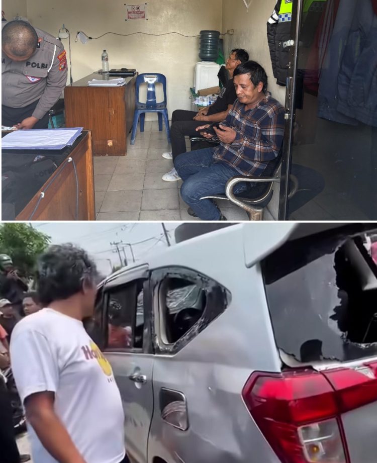 Pelaku tabrak lari dan kendaraan yang digunakan saat terjadi kecelakaan di Kota Pematangsiantar ( Herry Sinaga)