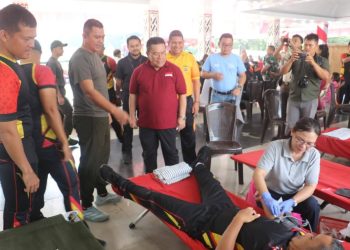 Wali Kota Pematangsiantar Wesly Silalahi saat hadiri acara Baksoskes yang dilaksanakan oleh Kodim 0207/Simalungun ( Diskominfo Pematangsiantar )