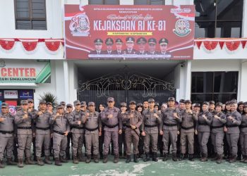 Pihak Kejaksaan Negeri Simalungun usai melaksanakan apel perayaan HUT ke-81 Kejaksaan.