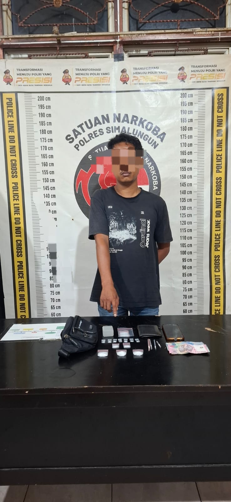 Anggara pria yang diamankan Polisi karena sabu ( Humas Polres Simalungun )