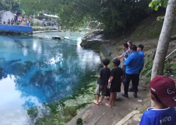 Lokasi kejadian wisata sungai lobang tempat tenggelam nya seorang pria yang bernama Mahyar yang sampai saat belum ditemukan ( Diskominfo Simalungun )