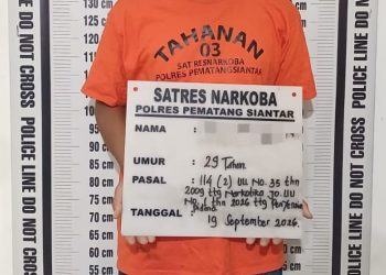 Pria yang berhasil diamankan polisi karena didapati bawa Narkotika jenis sabu ( Humas Polres Pematangsiantar )