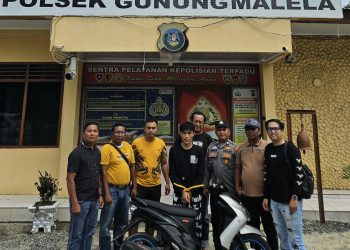 Pelaku curanmor di Siantar Estate yang berhasil diamankan polisi ( Humas Polres Simalungun )