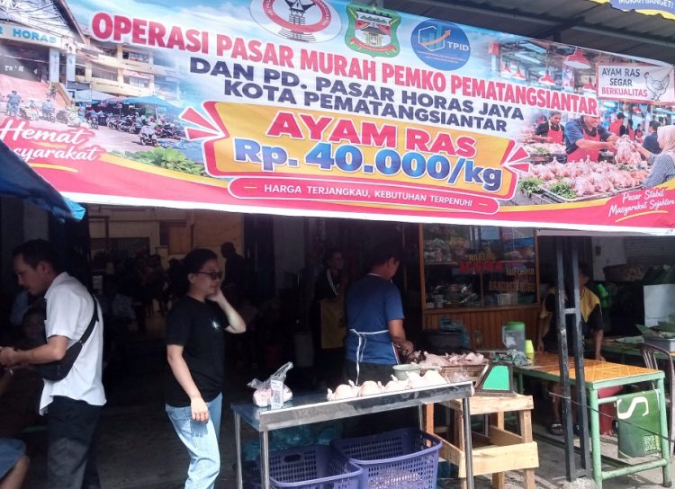 Lokasi pasar murah yang digelar Pemko Pematangsiantar bersama PD Pasar Horas Jaya ( Herry Sinaga )