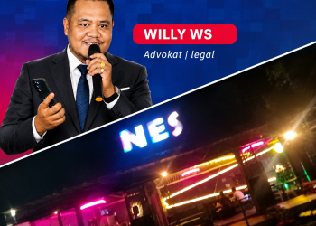 Gambar atas Ketua Umum LBH Poros Willy Wasno Sidauruk dan bawah lokasi NES Cafe.