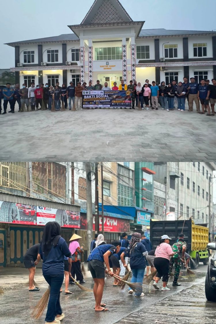 Kegiatan gotong royong di Kecamatan Bandar, Kota Perdagangan,Kabupaten Simalungun ( Facebook Muhammad Abdul Cholik )