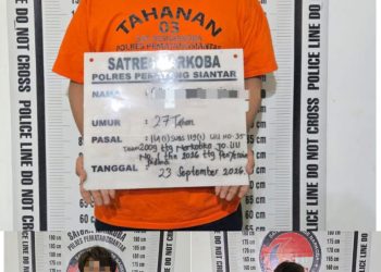 Tiga pelaku yang berhasil diamankan polisi terkait Narkotika pil ekstasi ( Humas Polres Pematangsiantar )