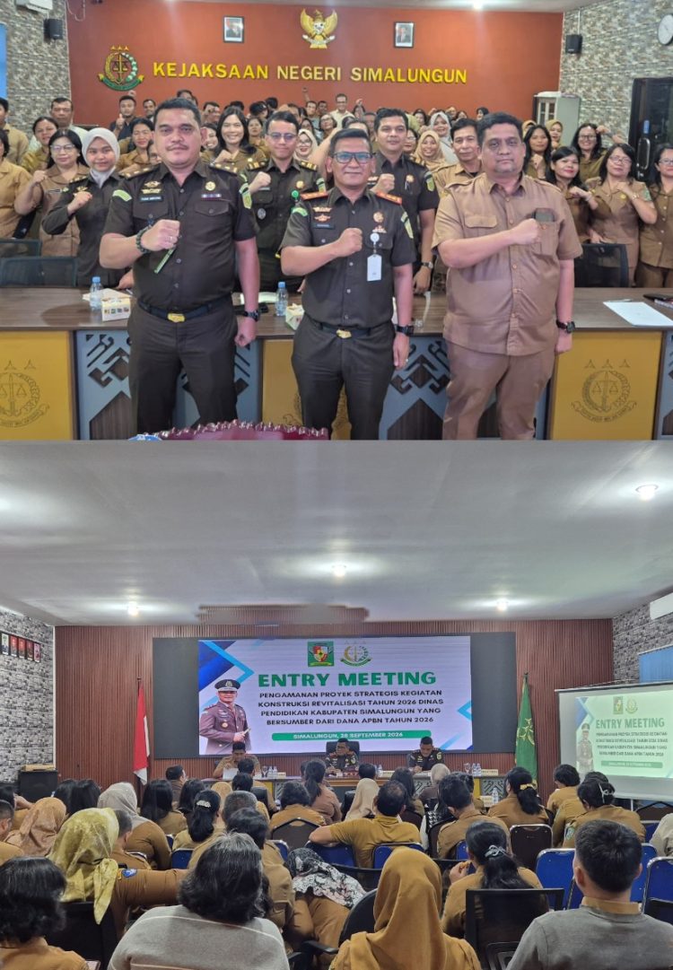 Kejari Simalungun saat acara Entry Meeting bersama Dinas Pendidikan Simalungun terkait Revitalisasi Sekolah tahun 2026 ( Humas Kejari Simalungun )