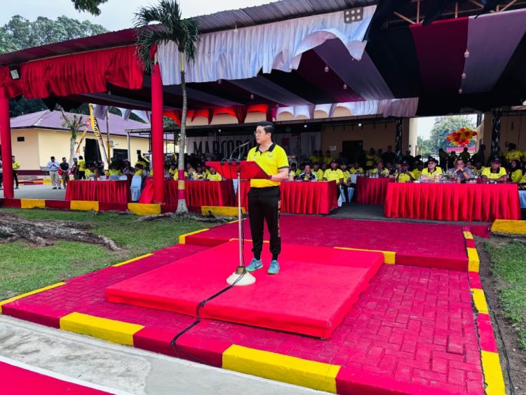 Direktur Muda PT STTC, Alvin Bingei Purba Siboro saat memberikan kata sambutan. ( Istimewa )
