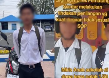 Tangkapan layar video viral saat pengendara sepeda motor yang ditilang. ( Istimewa )
