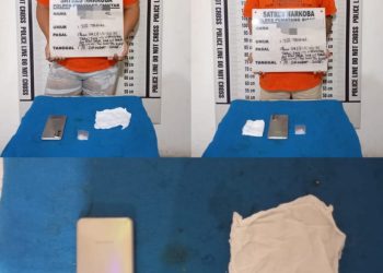 Dua pria yang diamankan polisi terkait penyalahgunaan narkotika. ( Humas Polres Pematangsiantar )