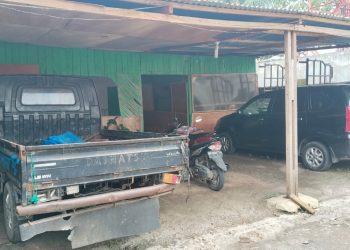 Rumah yang berada di Jalan Sisingamangaraja, Kelurahan Naga Huta Kecamatan Siantar Marimbun Kota Pematangsiantar yang dijadikan lokasi judi tembak Ikan. ( Herry Sinaga )
