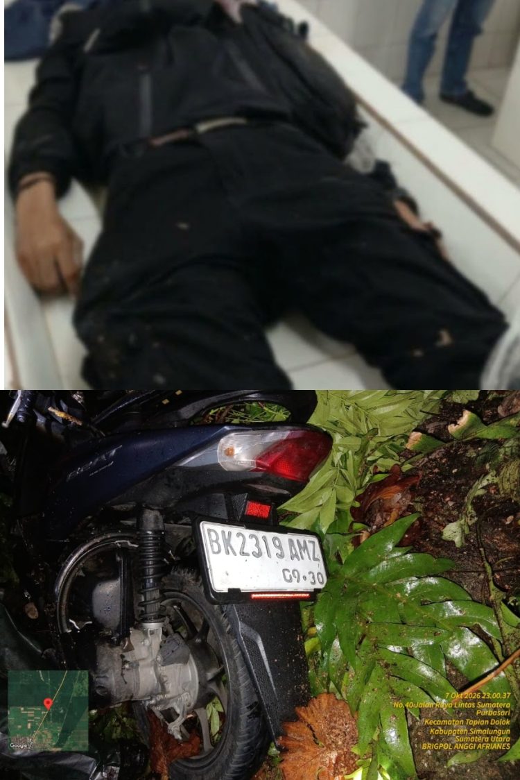 Kolase korban yang meninggal karena tertimpa pohon. ( Polsek Dolok Batu Nanggar )