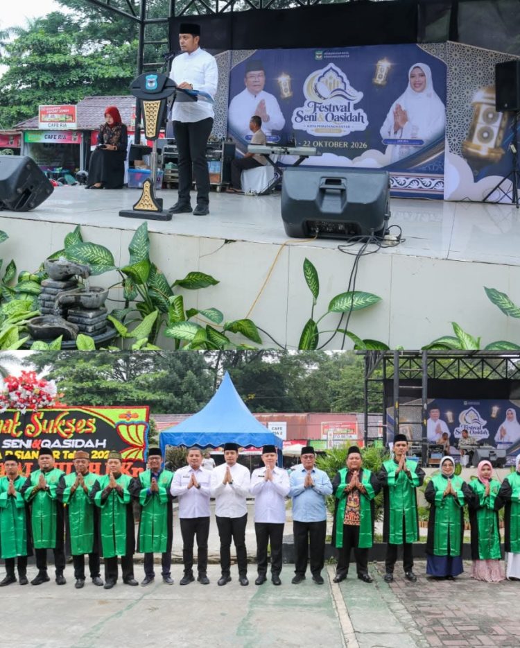 Kolase gambar atas Kepala Bagian Kesra Setdako Pematangsiantar, Rilan Syakban Pohan dan bawah poto bersama pejabat Pemko Pematangsiantar. ( Diskominfo Kota Pematangsiantar )